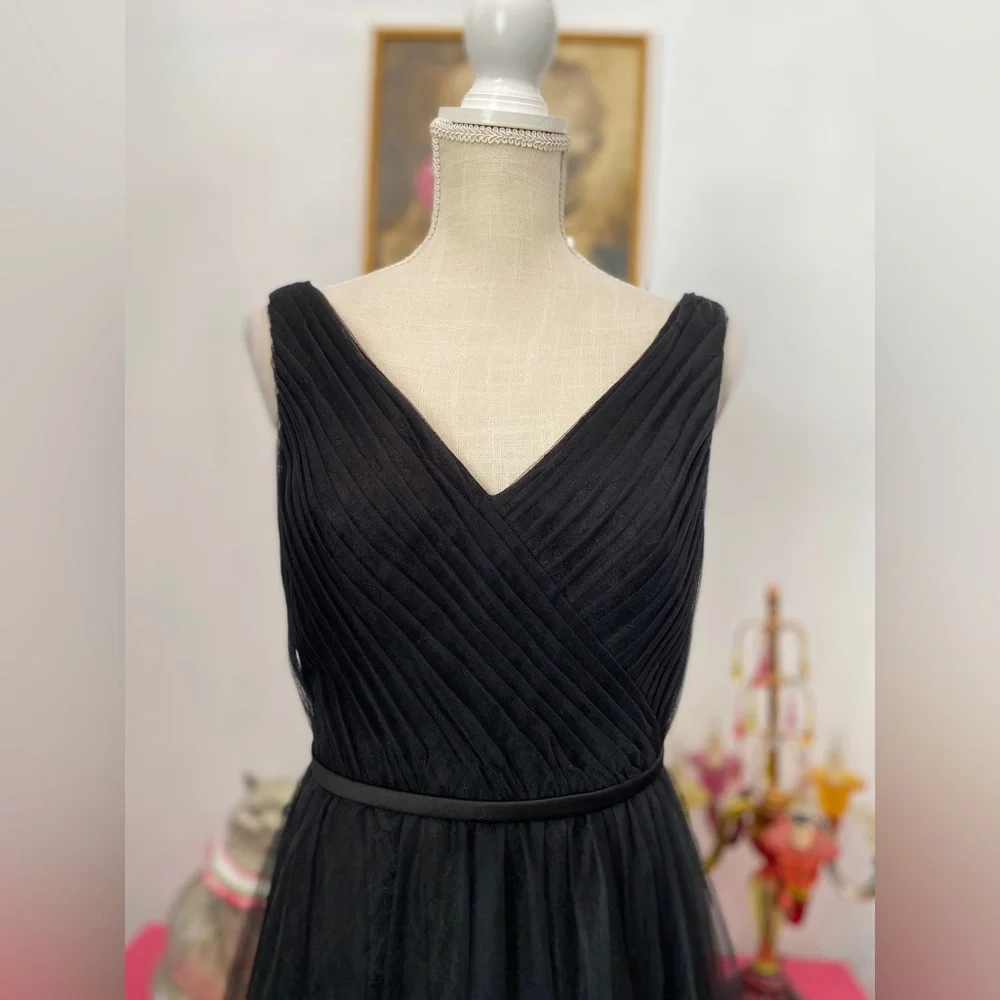 ❌SOLD❌WHITE BY VERA WANG CHIFFON TULLE LACE DRESS SIZE 6 FORMAL GOWN BRIDESMAID - Picture 3 of 8